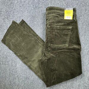 New Buffalo Women's 6/28 Straight Leg Jeans Corduroy Pants Olive Green